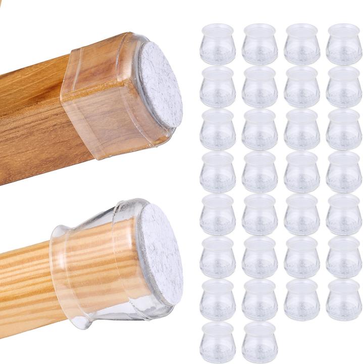 Relaxdays Chair leg cap (Felt gliders, Plug-in gliders, 32 Piece)