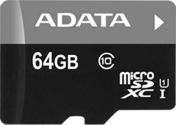 Actual product image Adata Premier Flash memory card (microSDXC to SD adapter included) (64 GB, microSDXC, U1, UHS-I)