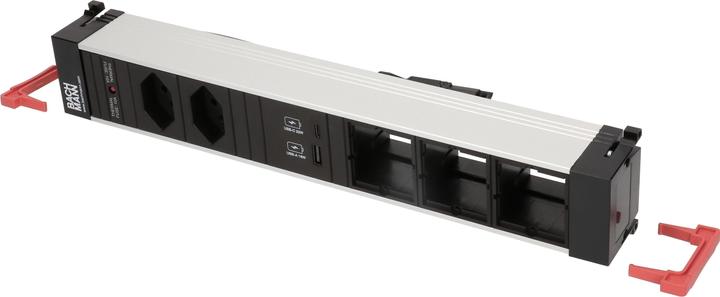 Actual product image Bachmann Built-in power strip POWER FRAME 2x T13, 1x USB, 3x Custom (2 x, USB-A, USB-C, Type 13, 0.20 m)