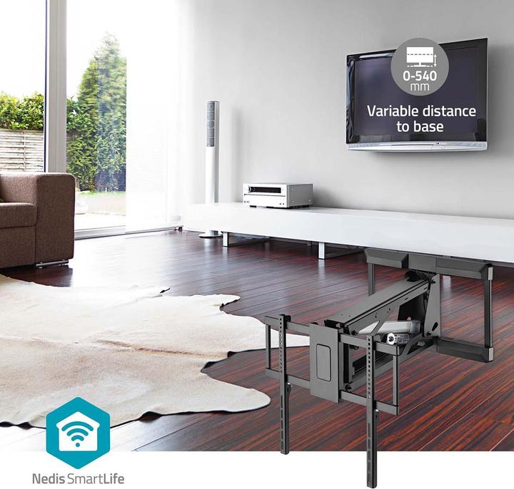 Image du produit Nedis Support TV mural motorisé - 37-75" - poids d'écran maximal supporté : 35 kg - orientable (Mur, 75", 35 kg)