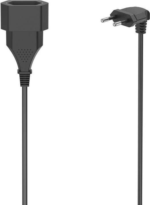 Productafbeelding Hama Verlengkabel met haakse Eurostekker, voor binnenshuis, 3 m, zwart (3 m)