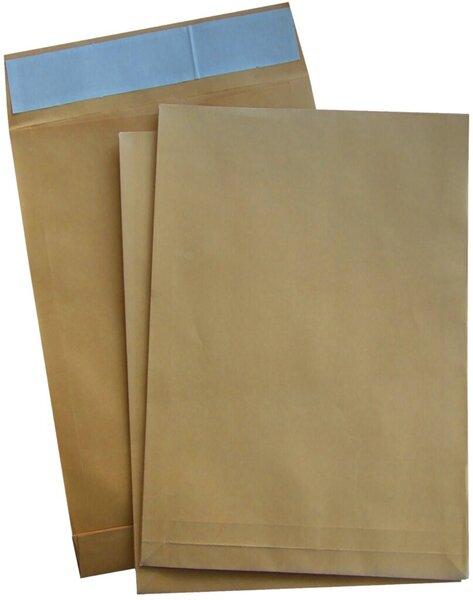 Produktbild Büroring Faltentasche DIN C4, ohne Fenster, haftklebend, 140g/qm, natronbraun, 40 mm Klotzboden, 100 Stück (100 x)