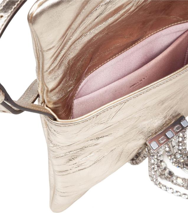 Immagine prodotto Jimmy Choo zandra clutch bag in metallic leather with platinum color