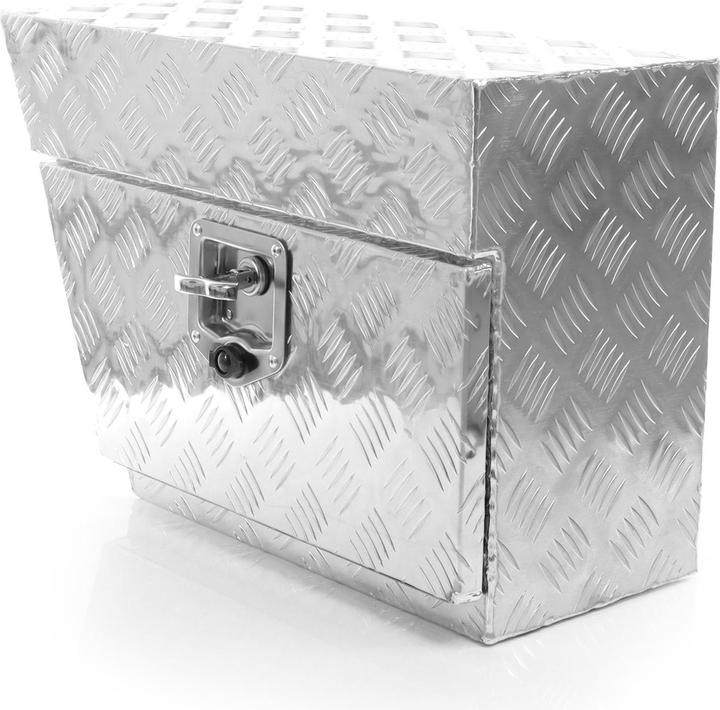 Actual product image XPOtool Aluminium Drawbar Box Left 60x25x40cm Trailer Box Truck Storage Box up to 50L with 2 Keys
