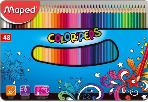 Immagine prodotto Maped Matita colorata triangolare COLOR'PEPS, astuccio in metallo 48 (48 colori, 48 x)