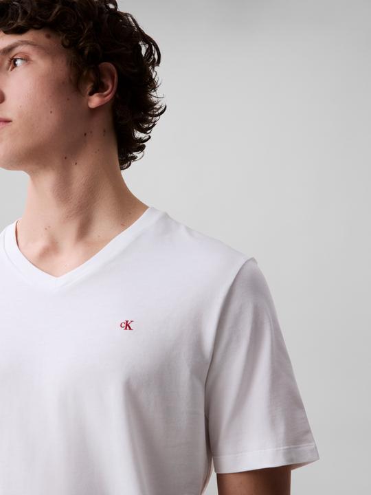 Actual product image Calvin Klein Jeans Ss Smooth Cttn Solid Vneck Tee (L)