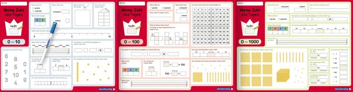 Produktbild Meine Zahl des Tages 0-1000 - wiederbeschreibbare Lerntafel mit Stift - Mathematik (Deutsch)