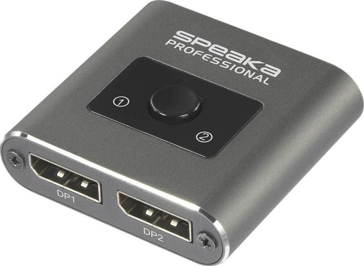 Actual product image SpeaKa Professional SP-BDS-250 2 port DisplayPort switch UHD 8K @ 60 Hz, UHD 4K