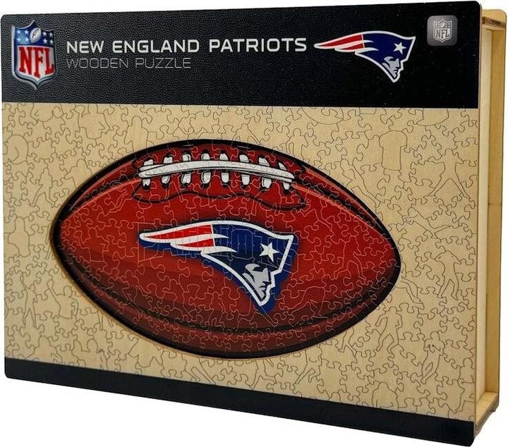 Actual product image Iconic NFL - New England Patriots– Football with Logo - Wooden Puzzle Size S (150 pieces) (150 pieces)