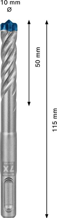 Produktbild Bosch Professional Zubehör EXPERT SDS plus-7X Hammerbohrer, 10 x 50 x 115 mm (10 Millimeter)