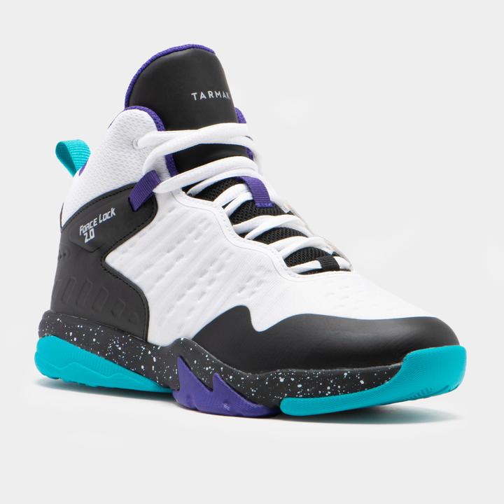 Image du produit Tarmak Chaussures de Basket Intermédiaire Enfants SS500H - Blanc/Noir/Pourpre (38)