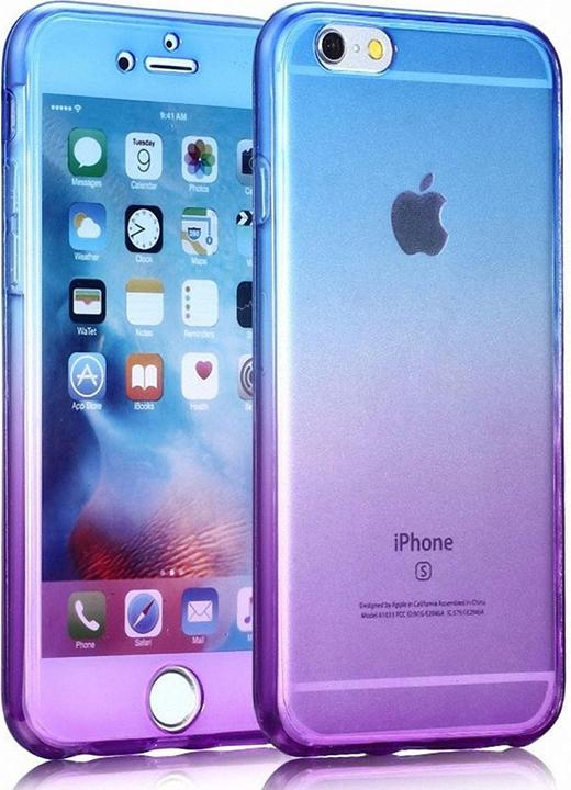 Produktbild König Design Apple iPhone 6 / 6s Plus Full Body 360 Silikon Handyhülle Case Blau / Violett (Apple iPhone 6 Plus)
