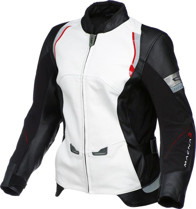 Produktbild Macna LOTUS Damen Lederjacke weiss-schwarz-rot 42 (Damen, 42)