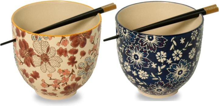 Actual product image Easy Life 2er Set Ramen Schüsseln mit Stäbchen D14cm H11.5cm 800ml (14 cm, 0.80 l, 2 x)