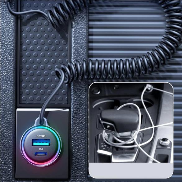 Immagine prodotto Joyroom Caricabatterie da auto con cavo 3-in-1 (55W)