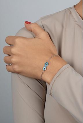 Actual product image Brilio Silver - Silver Bracelet with Blue Opal Infinity BRC208WB