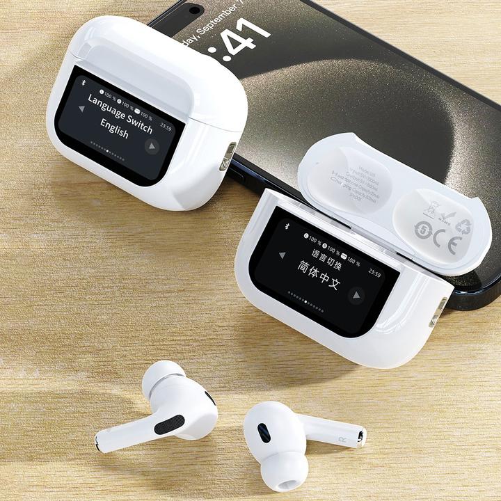 Image du produit Dudao Ecouteurs intra-auriculaires U19 TWS sans fil Bluetooth 5.3 avec écran LED - blanc (4.50 h, Filaire)