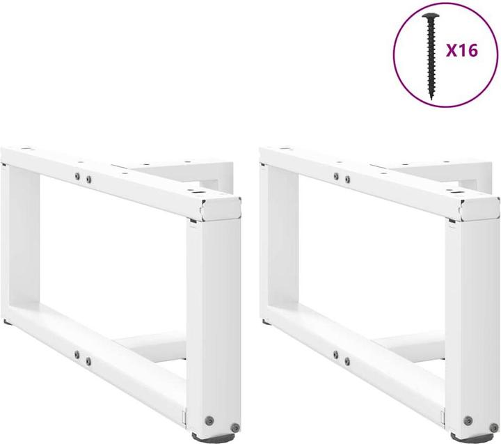 Actual product image VidaXL Coffee table legs T-shape 2 pcs. White 70x25x(30-31) cm Steel table leg