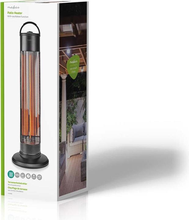 Actual product image Nedis HTPA20EBK black radiant heater (1200 W)