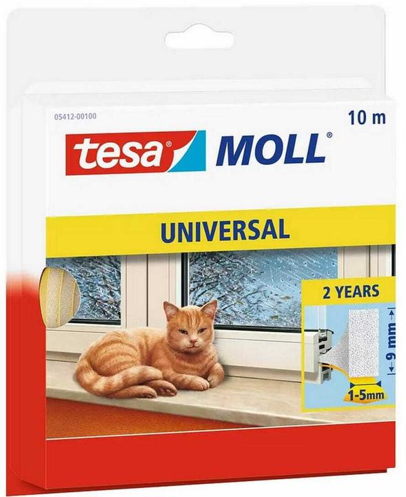 tesa 2x tesamoll UNIVERSAL Schaumstoffdichtung, selbstklebend, zum Isolieren, Zweierpack