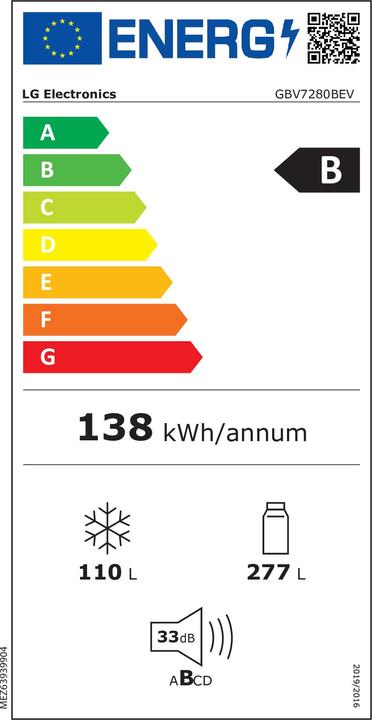 Energie-Label LG GBV7280BEV.AEVQEUR (387 l)