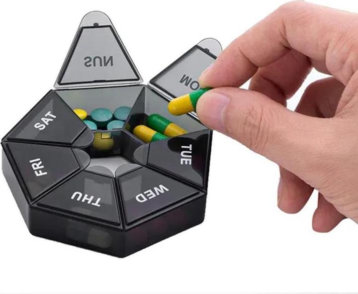 Actual product image Cbx Heptagon tablet box week - 7 days