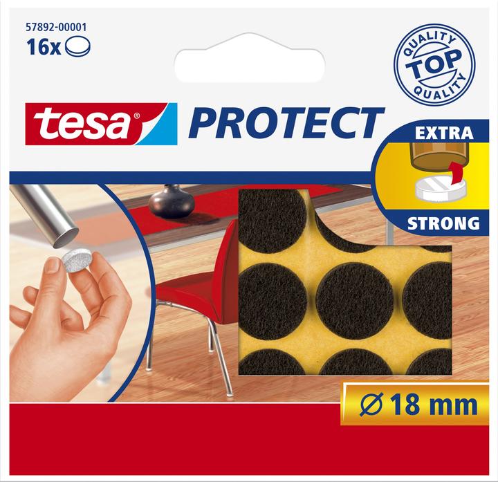 tesa felt gliders brown 16 pcs. à (Felt gliders, 16 Piece)