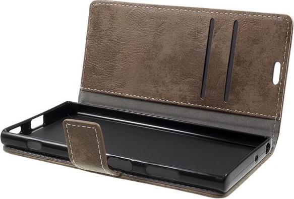 Image du produit MU Classic Couverture de livre en cuir au look vintage (Xperia XA1 Plus)