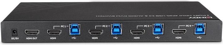 Actual product image Lindy 4 port HDMI 4K60, USB 3.0 &