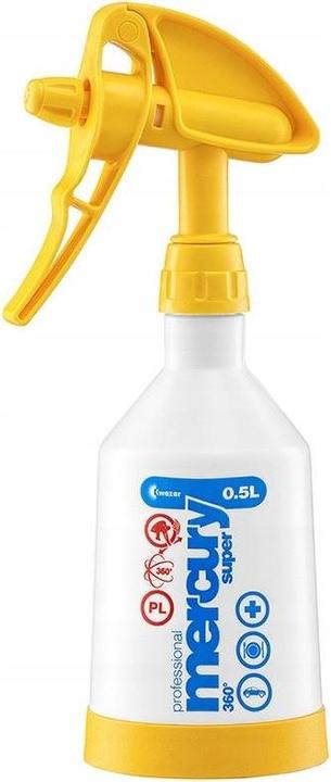 Kwazar OPRYSKIWACZ MERKURY SUPER 360 PRO+, POJEMNOŚĆ 0,5L FPM ŻÓŁTY (0.50 l)
