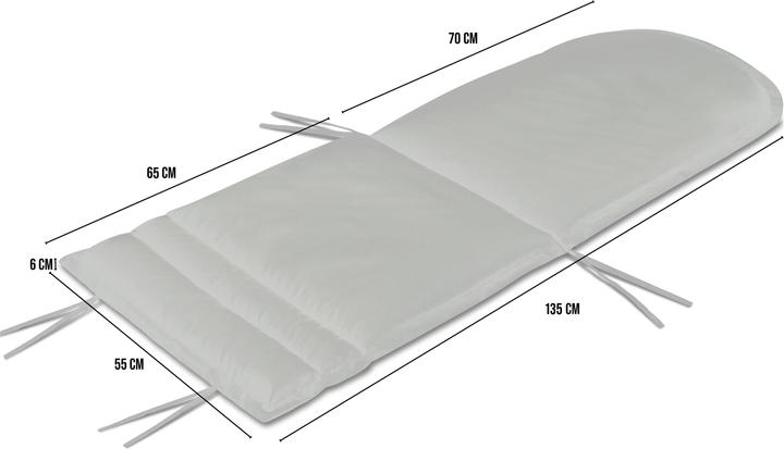 Produktbild Aspero 2 x Stuhlauflage für Adirondack Gartenstuhl (140 x 55 x 6 cm)