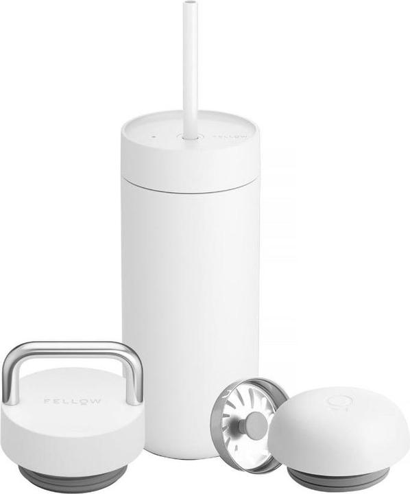 Produktbild Fellow Carter Thermobecher Set + 3 Deckel weiss matt 473 ml (0.47 l)