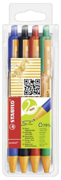 Immagine prodotto STABILO biro retrattili pointball (Rosso, Nero, Verde, Blu, 4 x)