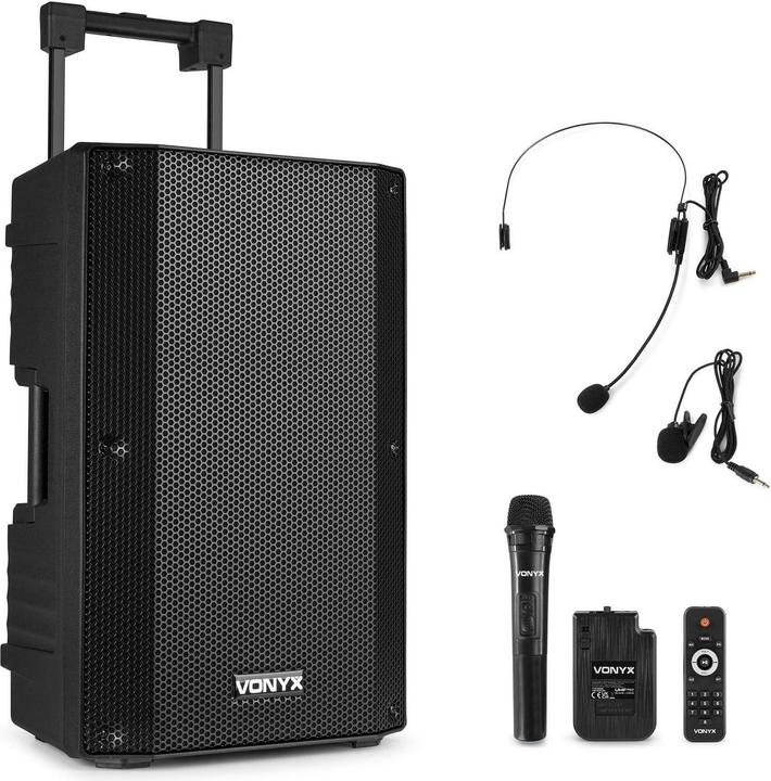 Produktbild Eminence met Bluetooth - Vonyx VSA500BP - 800 Watt - Partybox - 2 draadloze mics - 1 heaset mic (Aktiv)