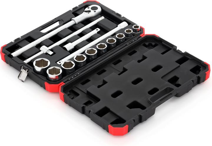 Actual product image Gedore Red red Socket set, 14 pieces, With reversible ratchet, Ratchet, Socket spanner, 3/4" (37 mm, 50 mm, 36 mm, 43 mm, 42 mm, 23 mm, 48 mm, 34 mm, 28 mm, 44 mm, 38 mm, 32 mm, 31 mm, 24 mm, 39 mm, 49 mm, 22 mm, 33 mm, 26 mm, 35 mm, 46 mm, 40 mm, 27 mm, 29 mm, 45 mm, 25 mm, 30 mm, 41 mm, 47 mm)