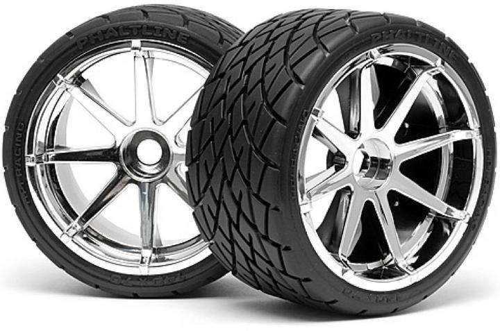 Produktbild HPI Reifen Phaltline Auf Felgen Blast Chrom