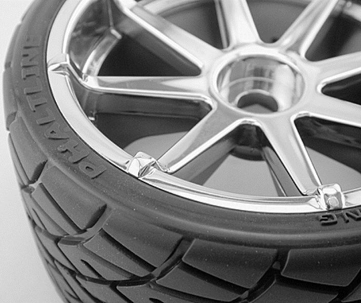 Produktbild HPI Reifen Phaltline Auf Felgen Blast Chrom