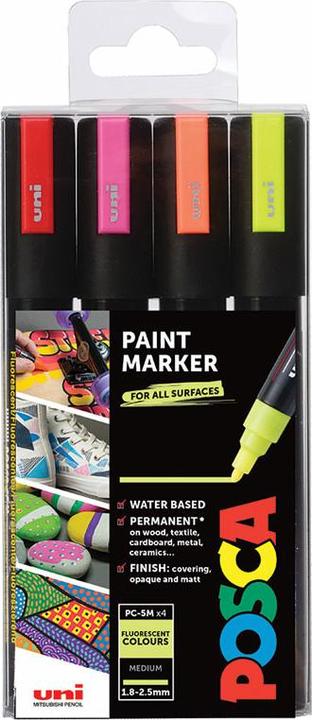 Image du produit Posca PC-5M (Néon assorti, 2.50 mm, 4 x)