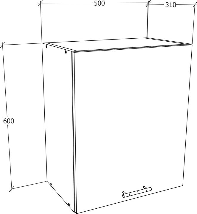 Immagine prodotto VCM Mobile da cucina Larghezza 50 cm Armadio a muro con ante in legno Mobili da cucina Esilo (50 x 31 x 60 cm)