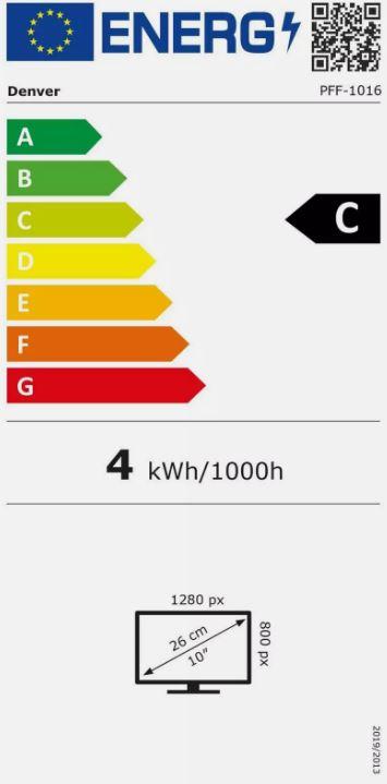 Energy Label Denver FRAMEO PFF-1016 - Black/White (10.10", 1280 x 800 pixels)