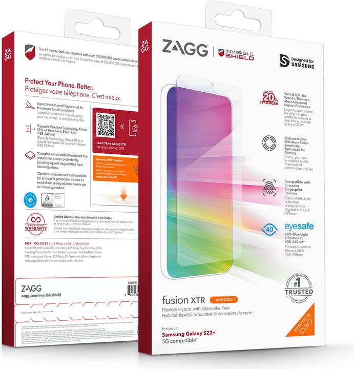 Immagine prodotto Zagg Fusion XTR con D3O (1 Pezzo/i, Samsung Galaxy S22+)