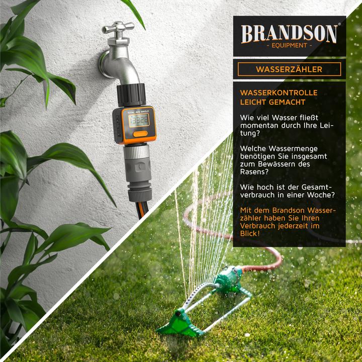 Produktbild Brandson Wasserzähler, Digitales Durchflussmessgerät 3/4 Zoll, Wasseruhr, Durchflussmesser Wassermengenzähler (Bewässerungsuhr)