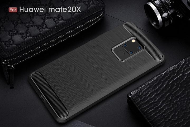 Actual product image Screenguard Huawei Mate 20 X Cover Carbon Brushed Soft TPU (Mate 20 X)