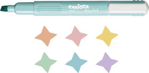 Image du produit Carioca Surligneur Pastel 6 couleurs (Orange, Violet, Bleu, Vert, Pink, Jaune, Pastel, 5 mm, 6 x)