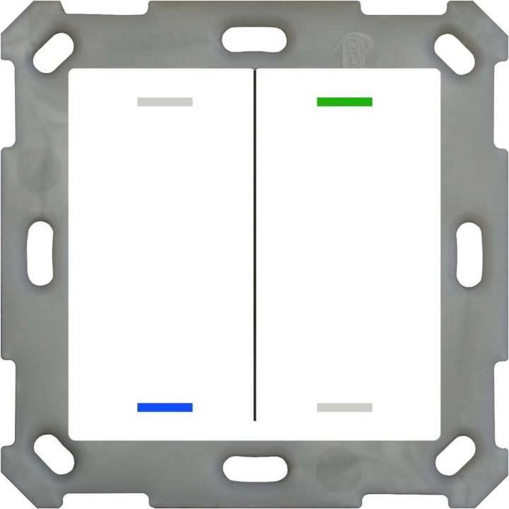 Actual product image MDT BE-TAL55T2.01 Push-button Light 55 2-gang RGB-W Temp.sensor Pure white gl. Neutral