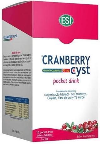 Image du produit ESI Cranberry Cyst Pocket Drink 16 sachets (Gel pour le corps)