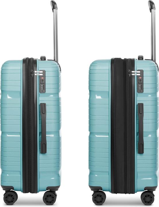 Produktbild D&N Travel Line 4300-Plus 4 Rollen Kofferset 3-teilig mit Dehnfalte (191 l, XL (ab 115l))
