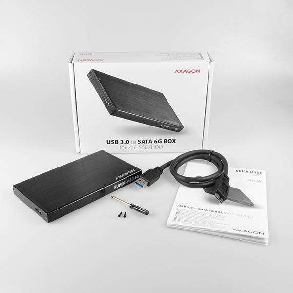 Produktbild Axagon EE25-XA6 Externes Aluminiumgehäuse, USB 3.2 GEN 1 SATA 6G 2,5" (2.5")