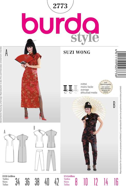 Schnittmuster Asienkombination Suzi Wong
