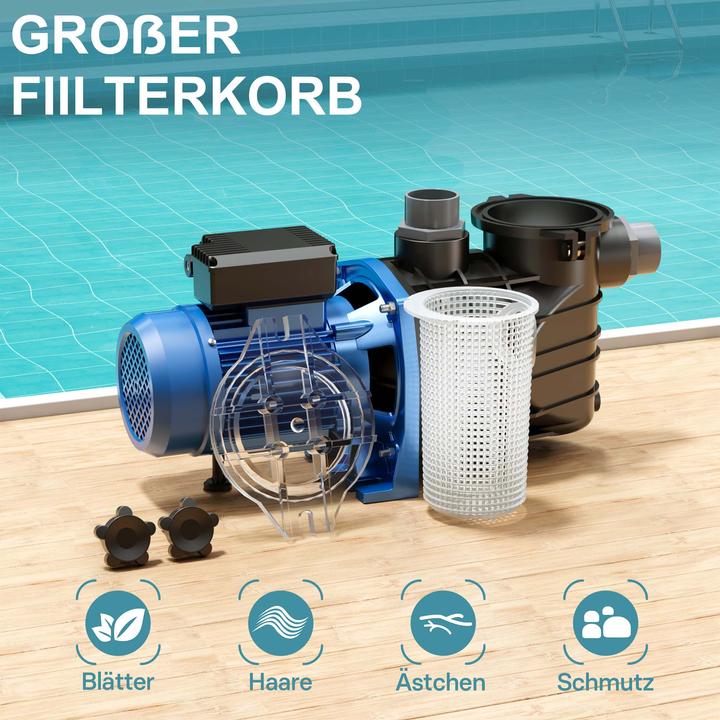 Actual product image Wiltec Circulation Pump 34800l/h 3000W Swimming Pool Water Filter